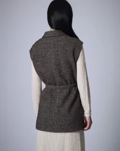 Manoush Vestes, Blousons|Veste sans manches en Laine mélangée Raymonde chocolat