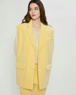 Nina ricci Vestes, Blousons|Veste sans manches en éponge Terry Cloth jaune