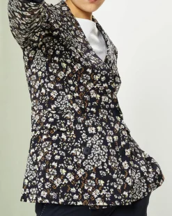 MaxMara Vestes, Blousons|Veste Strenna imprimée bleu marine