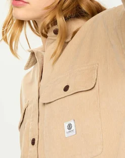 Element Vestes, Blousons|Veste surchemise en Velours milleraies Manitoba Cord beige foncé
