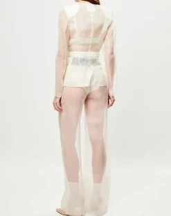 La Perla Lingerie, Nuit|Veste transparente à épaulettes Esprit d'Atelier en Soie écrue