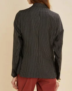 Chloé Stora Vestes, Blousons|Veste Umami rayée noire