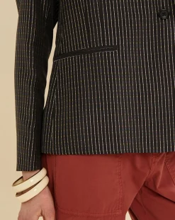 Chloé Stora Vestes, Blousons|Veste Umami rayée noire